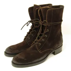 美品 BUTTERO ブッテロ 40 レースアップブーツ B826 サイドジップ スエード ヴィンテージ加工 DARKBROWN レザー ダークブラウン  35005675のサムネイル