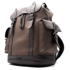 極美品 コーチ COACH ハドソン リュック バックパック デイパック 巾着 フラップ レザー 本革 ブラウン 茶色 ロゴ 大容量 多収納 ビジネス ボーナス 夏休み 帰省 お盆 敬老の日 ご褒美