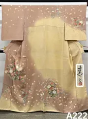 松井青々 落款入 訪問着 金彩 手描き 正絹 A222のサムネイル