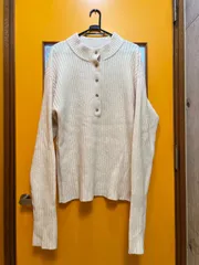 Y【Y11-69】◇ CITYSHOP　サイズ不明　リブヘンリーネックセーター　ベージュのサムネイル