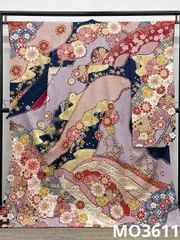 振袖 刺繍 金駒 金彩 紋意匠 身丈170cm 撥水加工済 MO3611 - メルカリ
