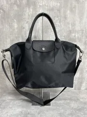 LONGCHAMP ロンシャン ナイロン LE PLIAGE NEO 2WAY ショルダー ハンド バッグ sizeM/黒 ■■◎レディースのサムネイル
