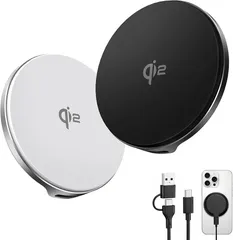 最新Qi2 ワイヤレス充電器【15W急速充電×放熱重視】magsafe充電器 qi2 充電器 マグセーフ対応 スマホ 充電器 ワイヤレス マグネット 置くだけ 強力磁石 magnetic 超薄超軽量 ラバー衝撃吸収 割れない 過熱保護＆短絡保護