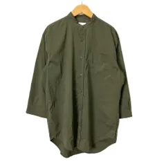 ノンネイティブ nonnative OFFICER SHIRT Q/S RELAXED FIT ノーカラー シャツ 麻混 7分袖 1 カーキ NN-S3718のサムネイル