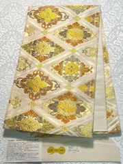 西陣織 京藝 袋帯 未使用品 鳳凰 鳥 華紋 金糸 正絹 六通 HRT073
