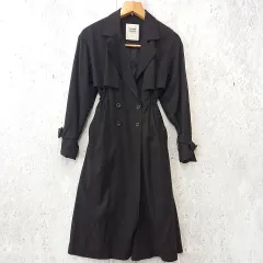 alicia PAGEBOY アリシアページボーイ トレンチコート カラーコート ロング丈 ウエストマーク 無地 アウター ブラック Мサイズ ◎、◇〇☆のサムネイル