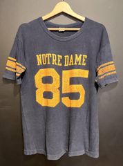 70s Champion Notre Dameフットボールt 83 ナス紺 襤褸 - メルカリ