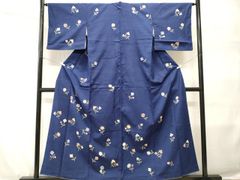 b749 化繊 夏用 絽 付け下げ 童 金彩 未使用しつけ付極美品 着物