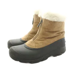 ソレル SOREL スノーエンジェルジップ スノーブーツ ショートブーツ スエード 25cm ベージュ 黒 ブラック /KU ●D