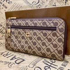 GHERARDINI 二つ折り財布 ネイビー系 総柄 イタリア製 ゲラルディーニ