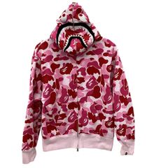 A BATHING APE シャークパーカー ピンクカモ Sサイズ 新品タグ付き