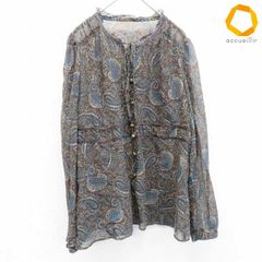 極美品❉ Louise Misha 総柄ブラウス ラメ 長袖 リボン ギャザー 