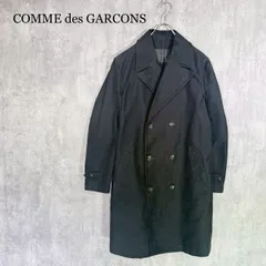 『COMME des GARCONS』コムデギャルソン（M）ブラック コットン ダブルコート アウターのサムネイル