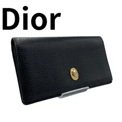 Christian Dior 長財布 リザード型押し CDロゴ ヴィンテージ ブラックのサムネイル
