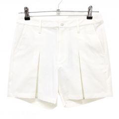 【新品】MUスポーツ ショートパンツ 白 プリーツ調 ストレッチ ボーンワッペン 冷感 撥水 レディース 40(M) ゴルフウェア M・U SPORTS