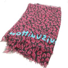 ■ a2302 ヴィトン レオパード柄 ストール　ショール　カシミヤ　シルク □ a2302 ヴィトン レオパード柄 ストール ショール カシミヤ シルク
