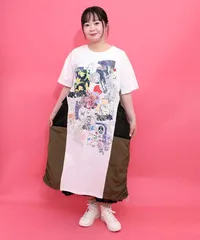 isScoLar（イズスカラー）562206：花コラージュ柄 異素材使いワンピースのサムネイル
