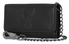 Harley-Davidson® Men's Embossed Eagle Tri-Fold Trucker Chain RFID Wallet,のサムネイル