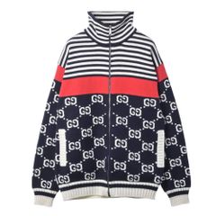 GGコットン ジャカード ストライプ ニット カーディガン GUCCI - メルカリ
