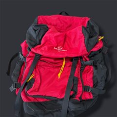 SOUTH FIELD 45L Large Capacity Backpack (Red x Black) - Ideal for Hiking, Outdoor Activities, Travel, Camping, Trekking, Emergency Preparedness, School Trips, and School Excursions.