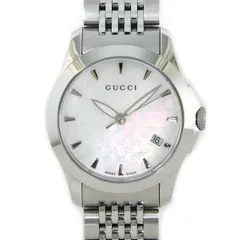 グッチ GUCCI 腕時計 Gタイムレス 126.5/YA126533 GG柄 ホワイトシェル文字盤 デイト 夜光インデックス 夜光針 SS クオーツアナログ 【箱・保付き】 【中古】のサムネイル