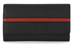 Harley-Davidson® Men's H-D Center Block Genuine Leather Trucker Wallet, Blackのサムネイル
