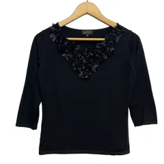 LANVIN COLLECTION(ランバンコレクション) 七分袖セーター サイズ40 M レディース美品  - 黒 Vネックのサムネイル