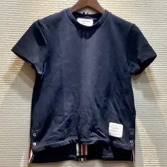 【お盆期間限定価格】トムブラウン THOM BROWNE トリコロール 半袖 Tシャツ 鹿の子 ポロシャツ カットソー 紺 ネイビー [38] レディース I609/T45のサムネイル