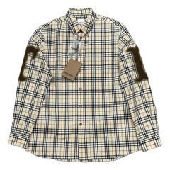 BURBERRY バーバリー チェック シャツ TB ワッペン ロゴ M - メルカリ