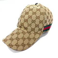 グッチ GUCCI GGキャンバス ウェブ ストライプ ベースボールキャップ 200035 ブラウン #M/58 【鑑定済み】正規品のサムネイル