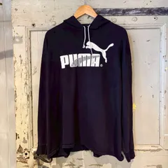 80's USA製　PUMA　フーディー　ブラック　古着　XLサイズのサムネイル