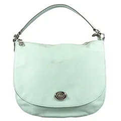 COACH コーチ ターンロック ホーボー ショルダーバッグ レザー ミントグリーン レディース【中古】【送料無料】