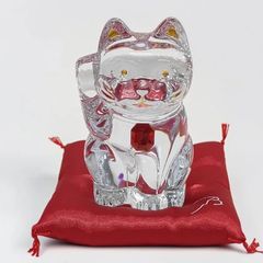Baccaratラッキーキャット 招き猫クリアクリスタル Sサイズ 箱付き 美