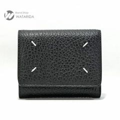 極美✨付属完備✨マルジェラ 三つ折り レザー 4ステッチ シボ革