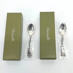 【未使用】 Christofle クリストフル パール コーヒースプーン 2本セット 箱付きのサムネイル