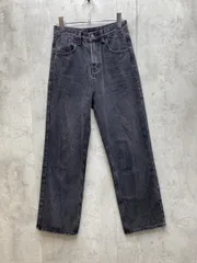 SELECT MOCA セレクトモカ ハイウエストダメージヘムストレート デニムパンツヴィンテージ加工 着回し sizeM/黒 ■■ レディースのサムネイル