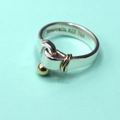Tiffany&Co. ティファニー フックアンドアイ リング 9号 K18/925コンビ