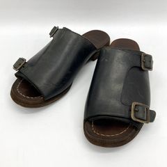 MOTO 本池秀夫レザー バックストラップサンダル ブラック メンズ
