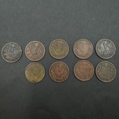 古銭 6種×5枚 計30枚】竜一銭銅貨、桐一銭銅貨、黄銅貨、錫貨、アルミ