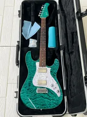 Varita Soltar Standard 5053 Quilt Top Dark Aqua Blue 日本製 ハードケース付 エレキギターのサムネイル