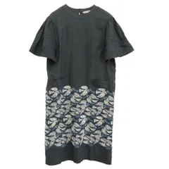 mina perhonen ミナペルホネン aas3904 following day フォローイングデイ リネン刺繍ドレスワンピース ブルー系 38【中古】のサムネイル