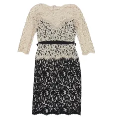 TADASHI SHOJI タダシショージ レース ベルテッド ワンピース ドレス ベージュ系 ブラック系 8【中古】のサムネイル