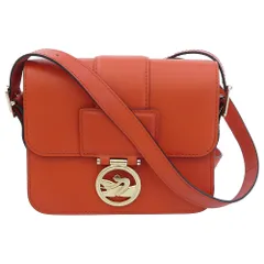 Longchamp ロンシャン BOX TROT CROSSBODY BAG ボックストロット クロスボディ レザー ショルダー バッグ オレンジ系【中古】のサムネイル
