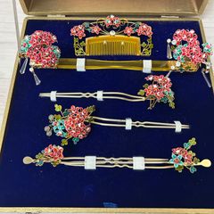【花嫁かんざし】簪　日本髪　かつら　洋髪　和装　花かんざし　簪 花嫁☆豪華 色かんざし☆色打掛☆洋花☆金ビラ☆送料込み - メルカリ