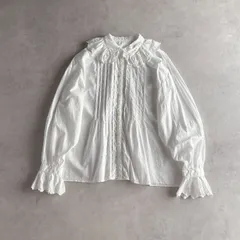 BEAMS BOY ビームスボーイ / 長袖 ピンタック フリル シャツ ブラウス / レディース フリーサイズ /　オフホワイト / レース ラッフル袖 / トップスのサムネイル
