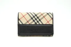 バーバリー ノバチェック カード パス ケース 名刺 定期入れ キャンバス ベージュ Burberry 6795kのサムネイル