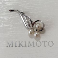 319【ミキモト】シルバー パール ピンブローチ フラワー 花束 ブーケ