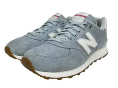 NEW BALANCE (ニューバランス) ローカットスニーカー デニムキャンバス ML574YLF 26.5cm US8.5 スカイブルー×ホワイト メンズ/028