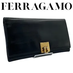 Salvatore Ferragamo フェラガモ ガンチーニ 長財布 レザー ブラック 金具のサムネイル