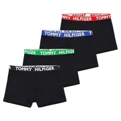 トミーヒルフィガー TOMMY HILFIGER ボクサーパンツ 4枚セット 下着 09T4494 099 Trunk メンズ ブラック+マルチのサムネイル